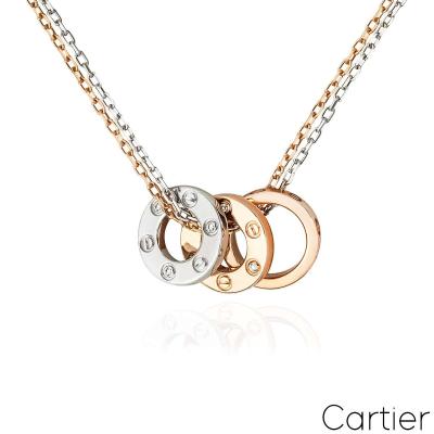 Cartier White & Rose Gold Diamond Love Necklace B7219700