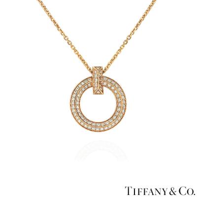 Tiffany & Co. Rose Gold T1 Circle Diamond Pendant 72154614 