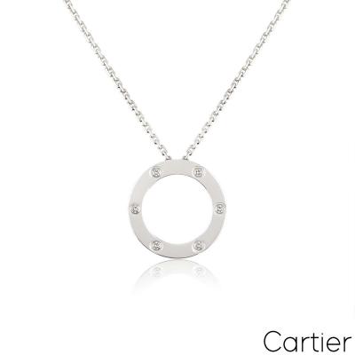 Cartier White Gold Diamond Love Pendant B7014900
