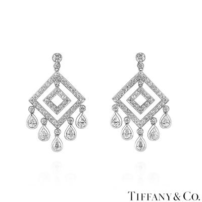 Tiffany & Co. Platinum Diamond Legacy Chandelier Earrings