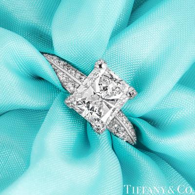 Tiffany & Co. Platinum Radiant Cut Diamond Ring 2.01ct G/IF