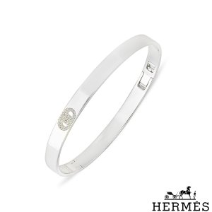 Hermès White Gold H D'Ancre Bracelet Small Model H116404B 00ST