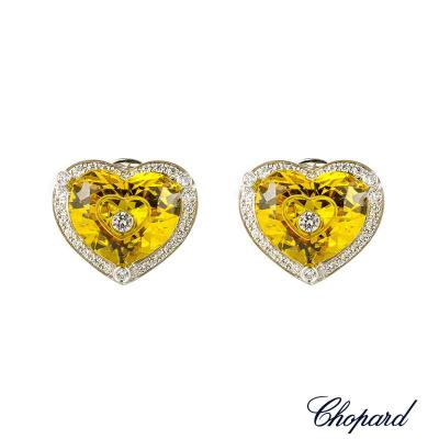 Chopard 18k W/G Sapphire and Diamond Happy Diamonds Earrings 846122-1004
