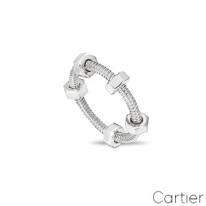Cartier White Gold Ecrou De Cartier Ring Size 54 B4227400