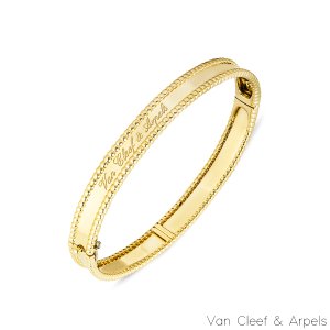 Van Cleef & Arpels Yellow Gold Perlée Signature Large Bracelet VCARP3K900