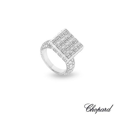 Chopard White Gold Diamond Ice Cube Ring 825442-1109
