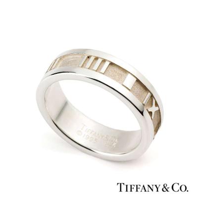 Tiffany & Co. Silver Atlas Ring Size 57