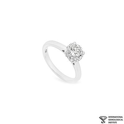 White Gold Round Brilliant Cut Lab Grown Diamond Ring 1.60ct H/VS2