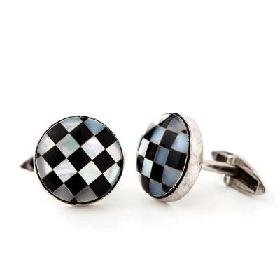 <p>Silver Onyx and M.O.P Cufflinks</p>
