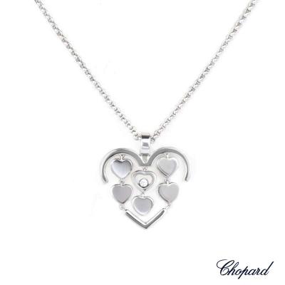 Chopard 18k White Gold Happy Diamonds Happy Amore Pendant B&P 797219-1001