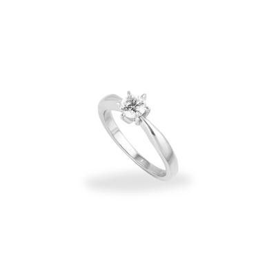 Platinum Round Brilliant Cut Diamond Ring 0.50ct H/VS2