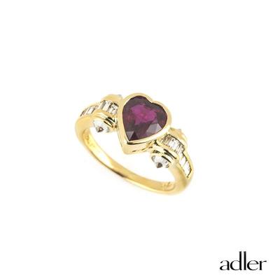 <p>Adler 18k Yellow Gold Ruby and Diamond Dress Ring</p>
