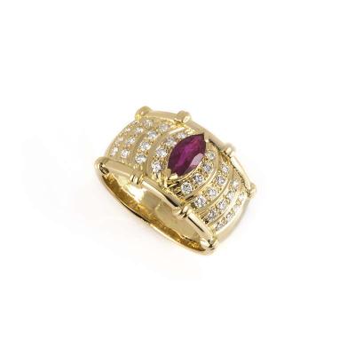 <p>18k Yellow Gold Ruby and Diamond Dress Ring 0.75ct</p>
