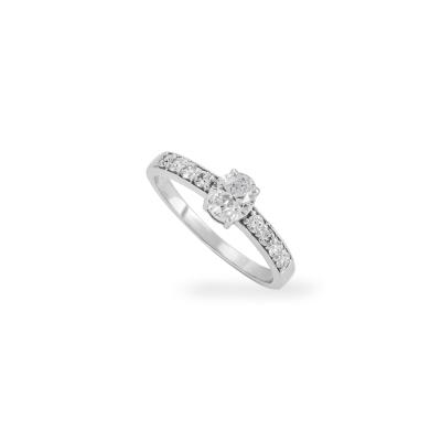 White Gold Oval Cut Diamond Ring 0.54ct I/SI
