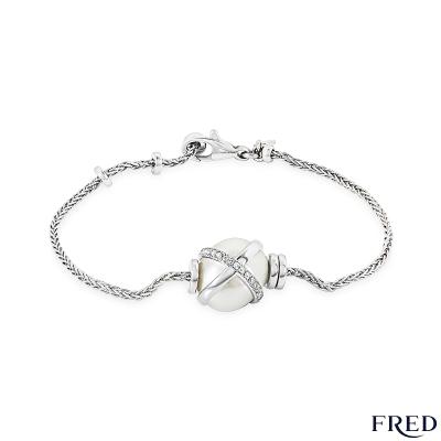 Fred Platinum Pearl & Diamond Bracelet 6B0180