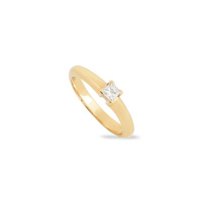 Yellow Gold Princess Cut Diamond Ring 0.23ct H/VS2