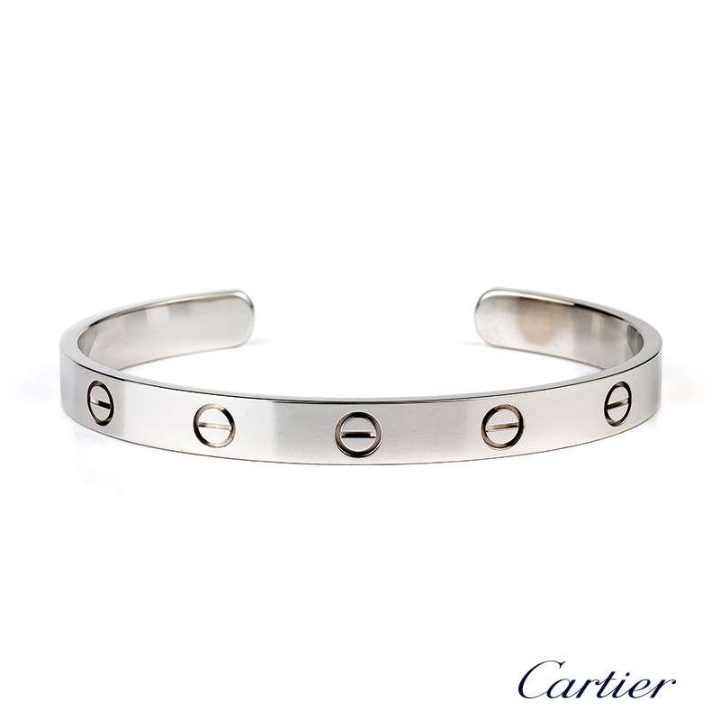 18WG Cartier Torque Love Bangle Size 17 