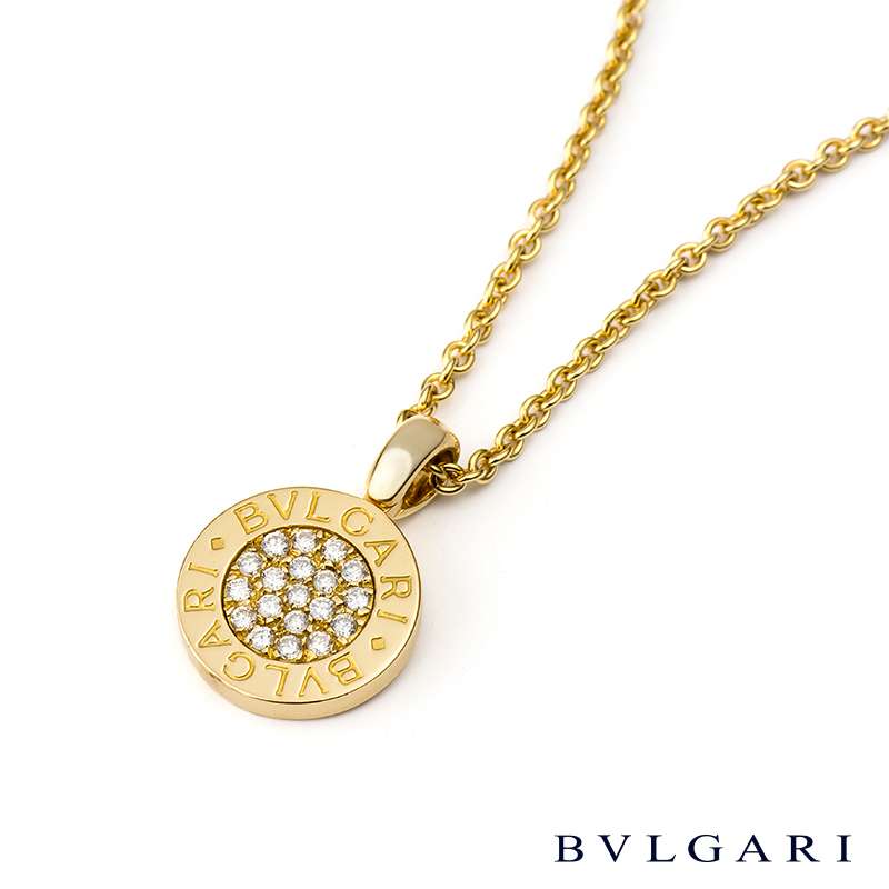 18YG Bvlgari Pave Diamond Necklace 