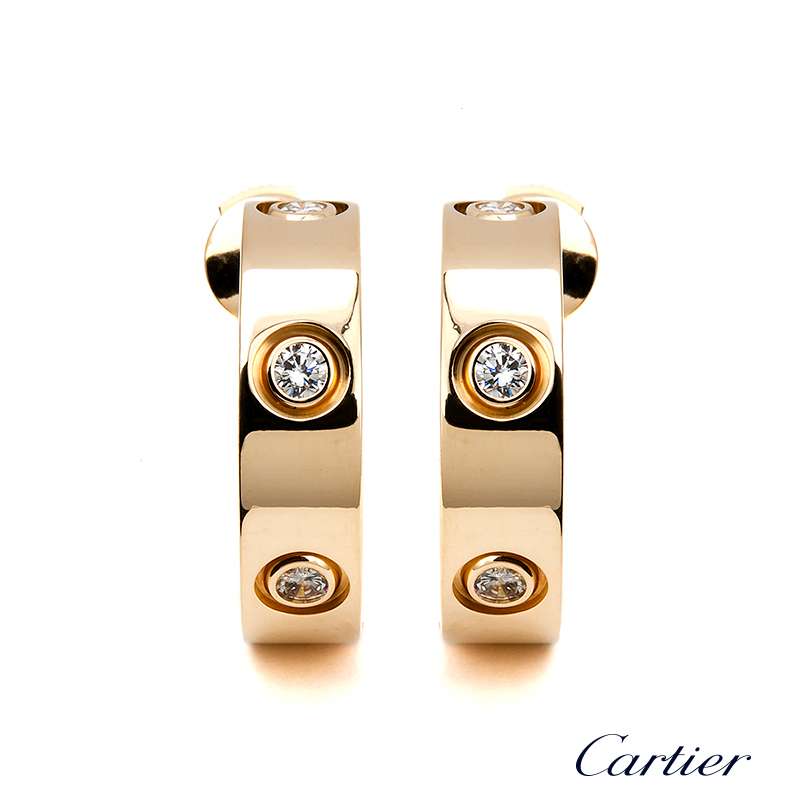 cartier love earrings with diamonds