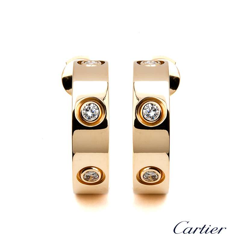 cartier diamond love hoop earrings