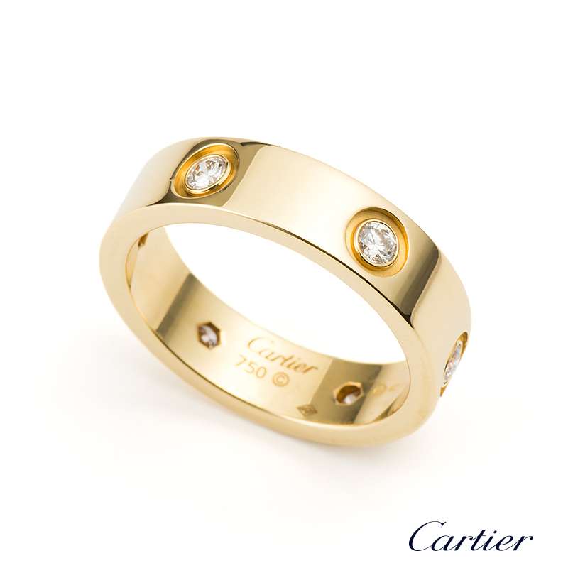 18YG Cartier Full Diamond Love Ring 