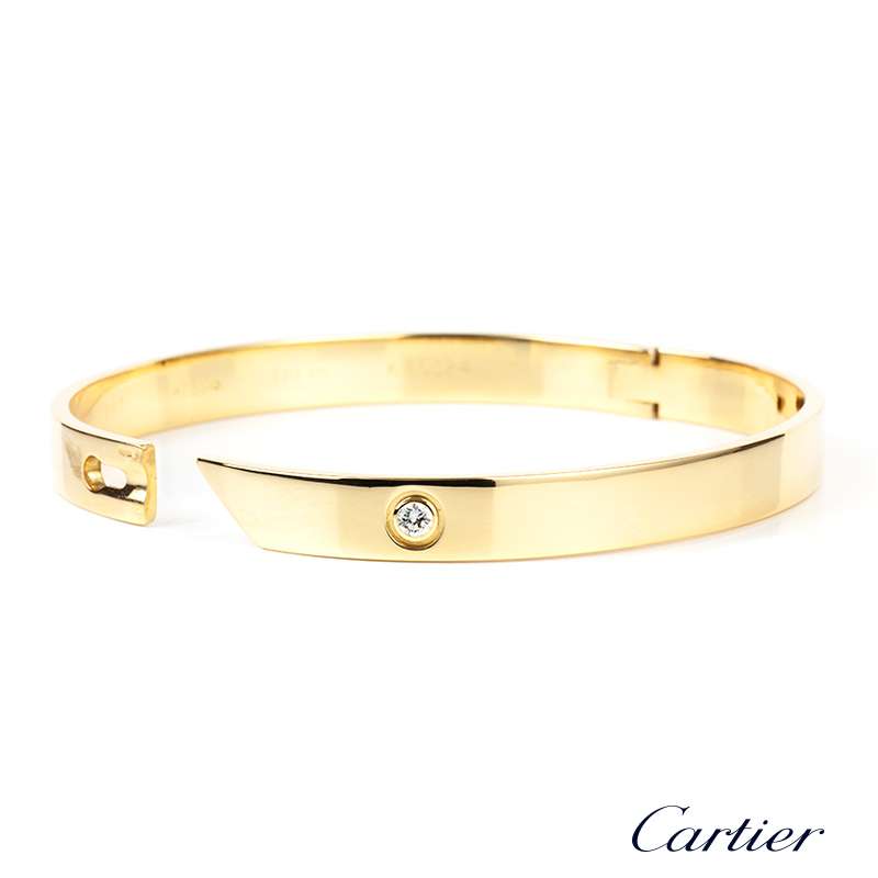18YG Cartier Hinged Love Bracelet One 