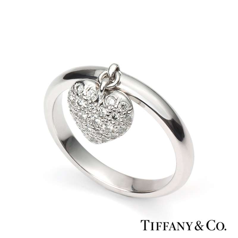 Tiffany & Co. Diamond Pave Heart Ring in Platinum | Rich Diamonds