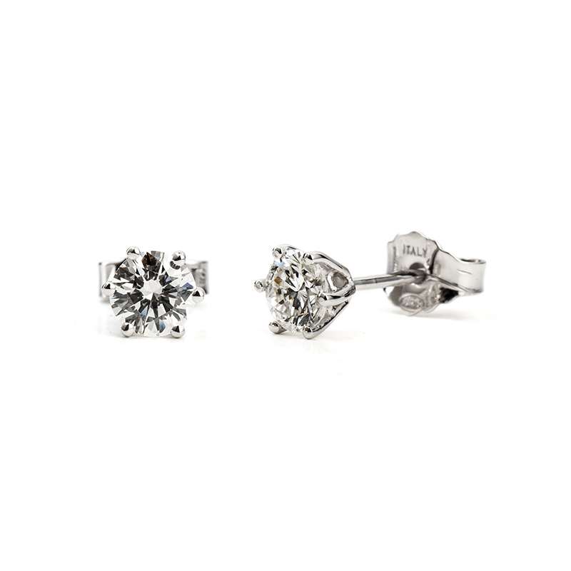 18ct White Gold Diamond Stud Earrings 0.72ct Total | Rich Diamonds