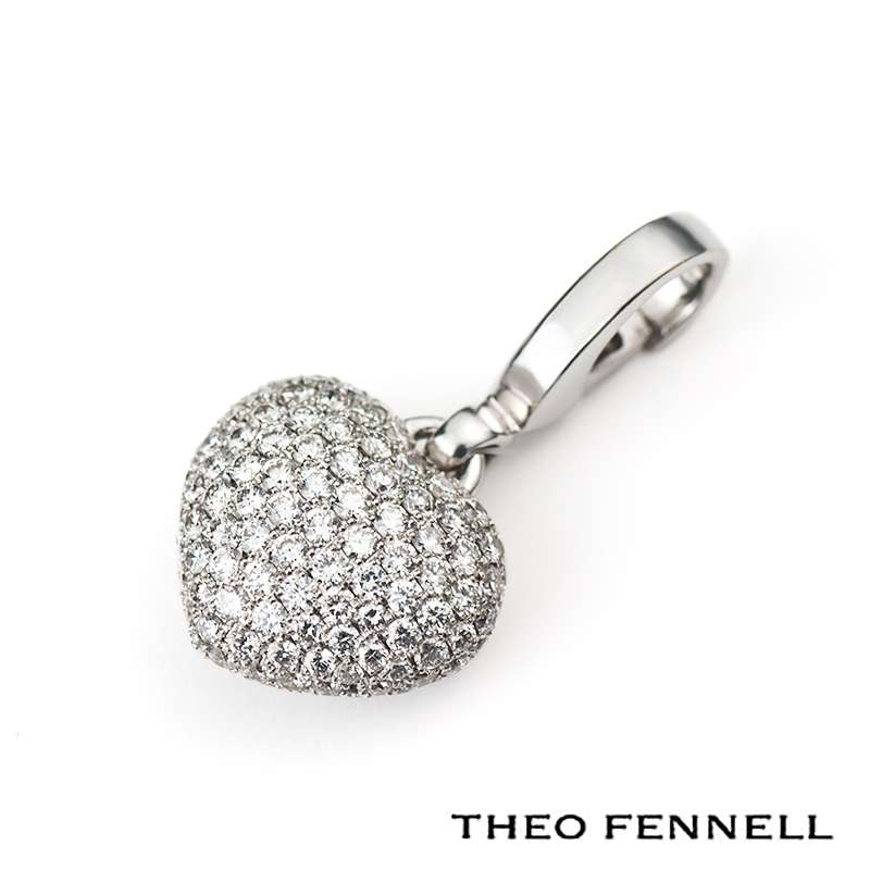Theo Fennell 18ct White Gold Diamond Heart Charm