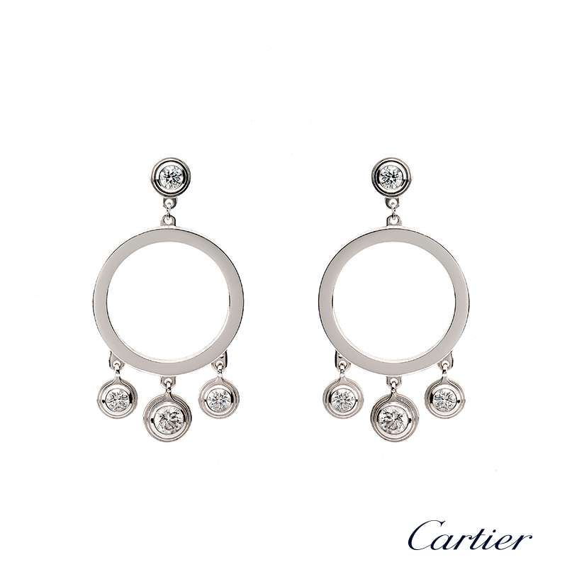 cartier 4 diamond drop earrings