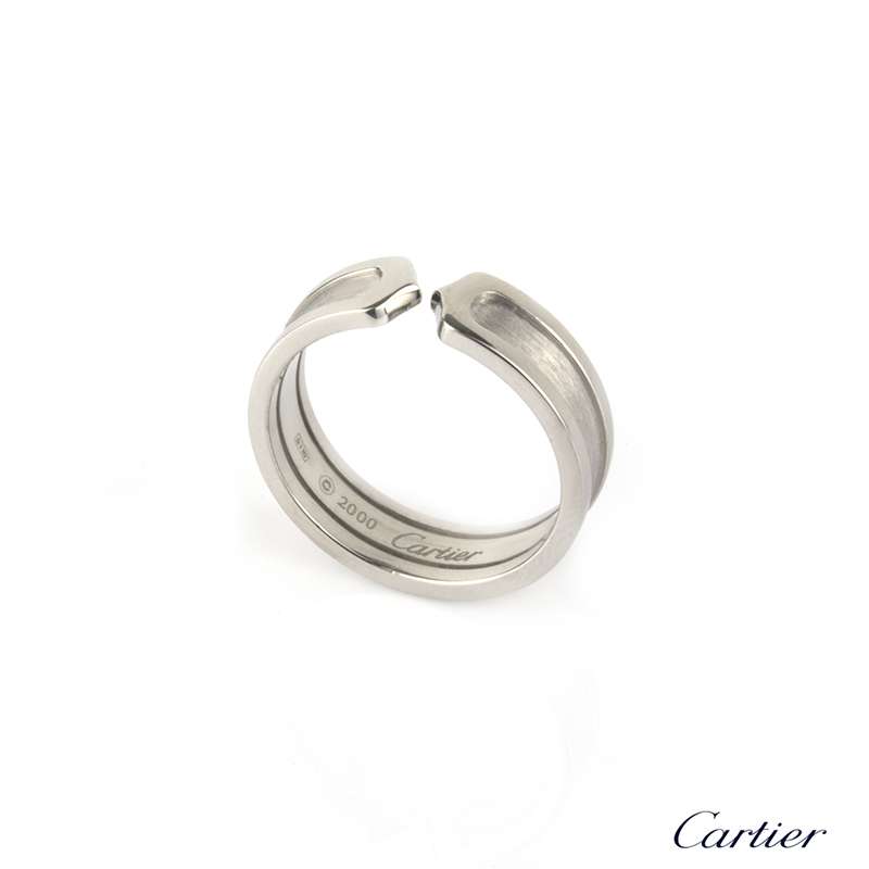 Cartier C de Cartier 4mm Wedding Band Rose Gold and Diamond Ring 49 Box and  Card – Engagement Corner