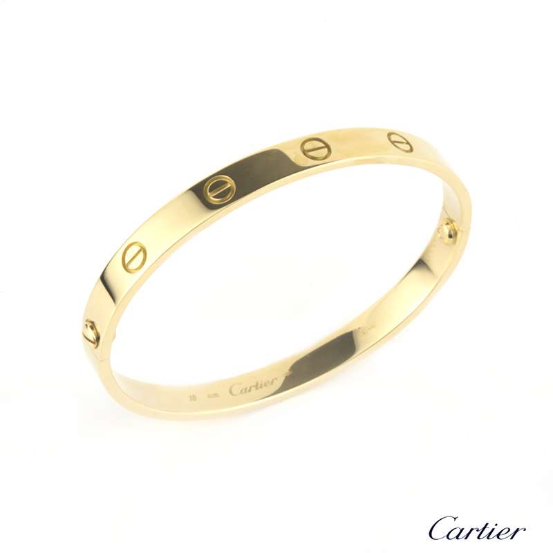 Cartier Love Ladies 18k Yellow Gold Bracelet, SM Size 16 cm / 6 in B6047516  - Jewelry, Ladies Jewelry - Jomashop
