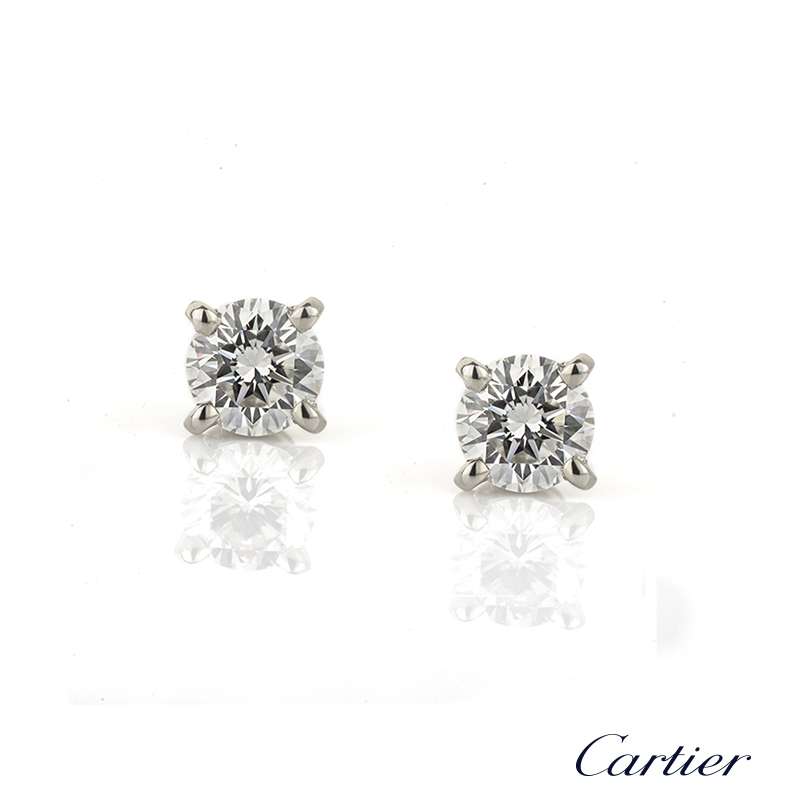 1 carat diamond earrings cartier