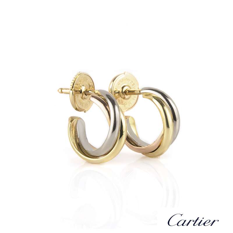 cartier 3 colour gold earrings