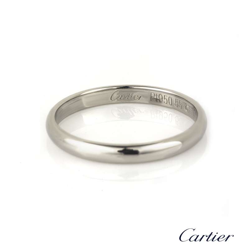 Cartier 2mm Wedding Band in Platinum Size 55 B&P | Rich Diamonds