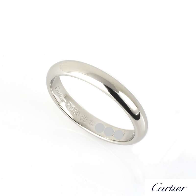 Cartier 4mm Wedding Band in Platinum Size 60 B&P | Rich Diamonds