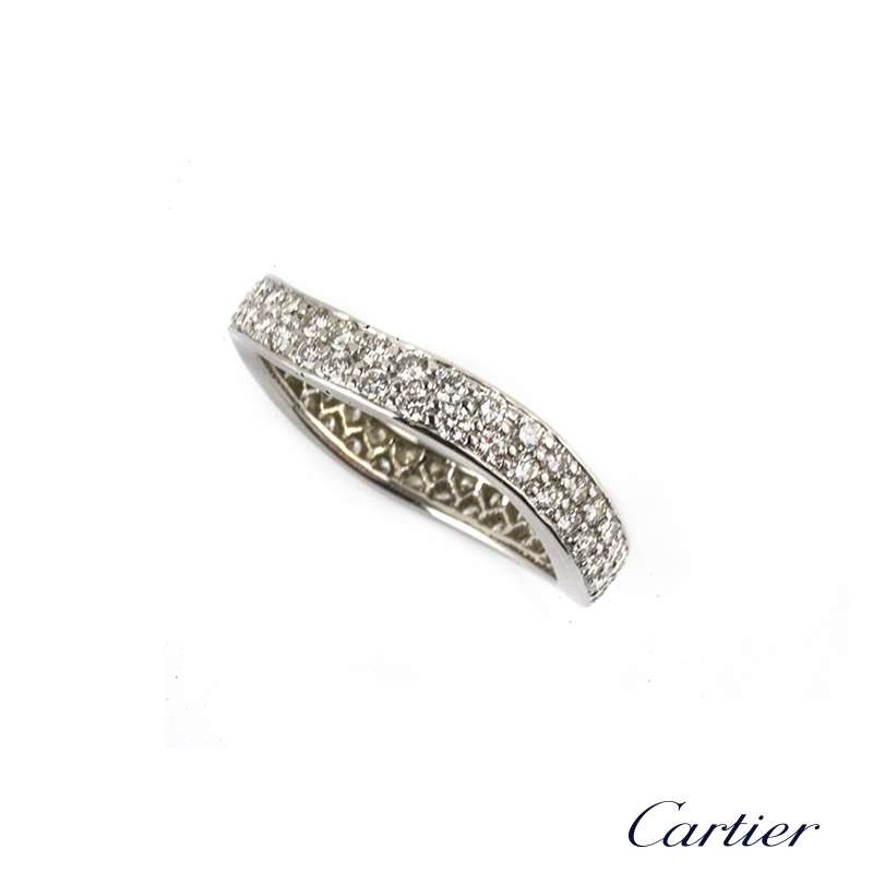 Cartier 18k White Gold Pave Diamond 