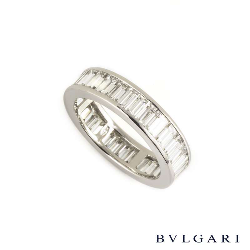 Bvlgari 18k White Gold Baguette Cut 