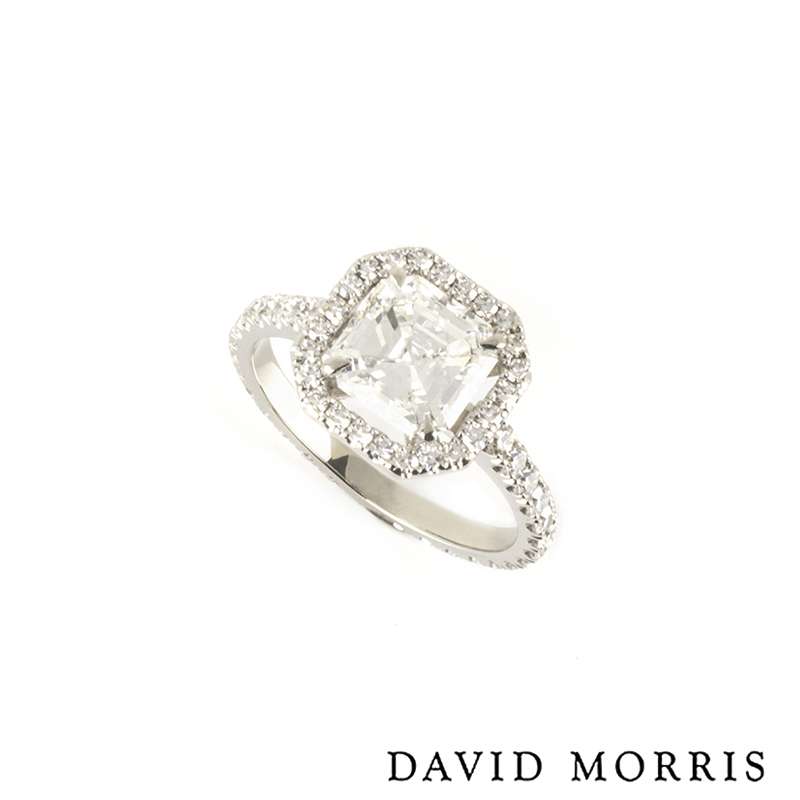 David Morris Cushion Cut Diamond Ring in Platinum 1.56ct F/VS1 | Rich ...