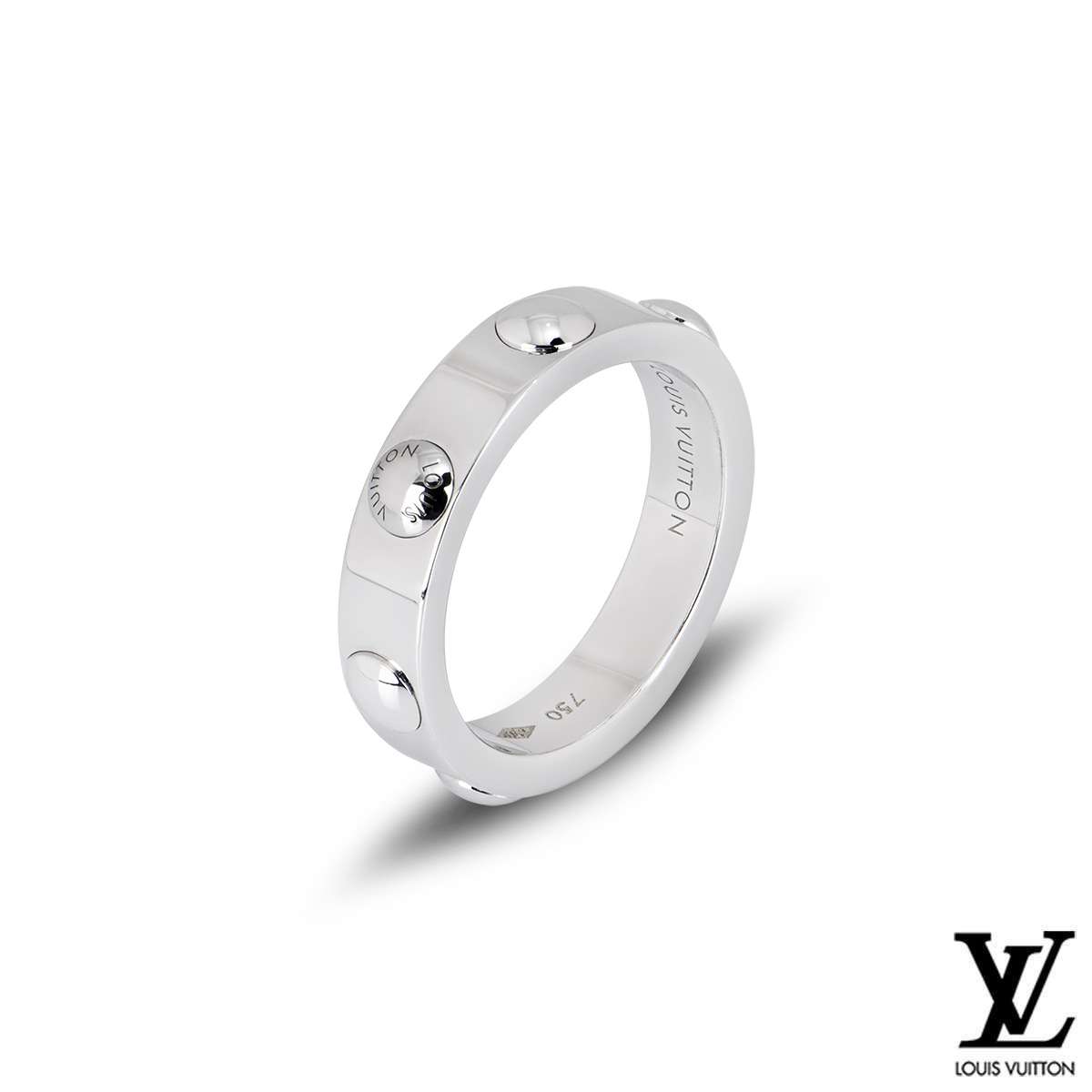 Louis Vuitton 18k White Gold Empreinte Ring | Rich Diamonds