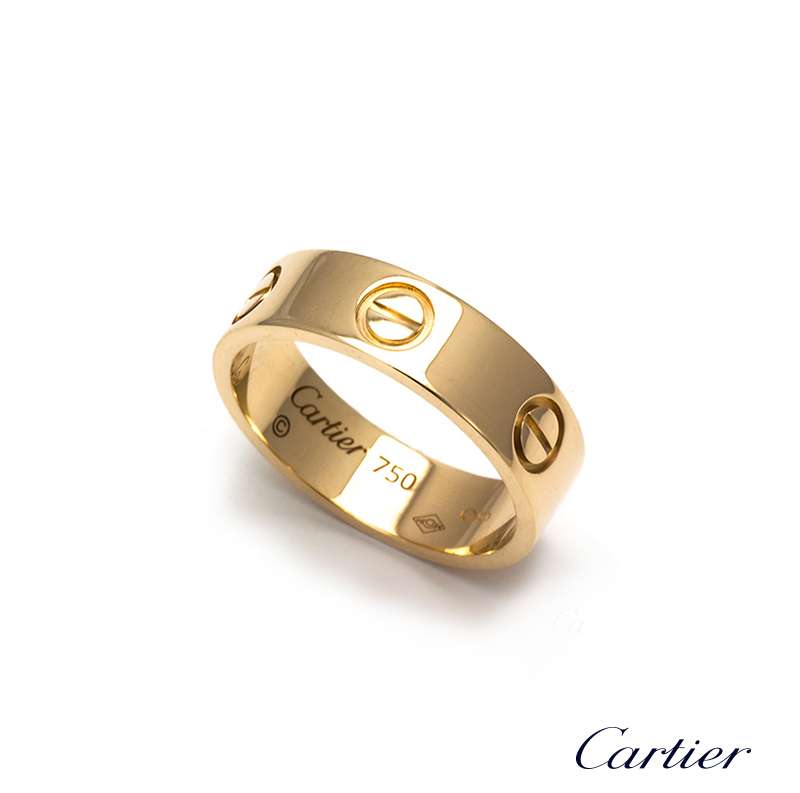 Cartier 18k Yellow Gold Love Ring Size 