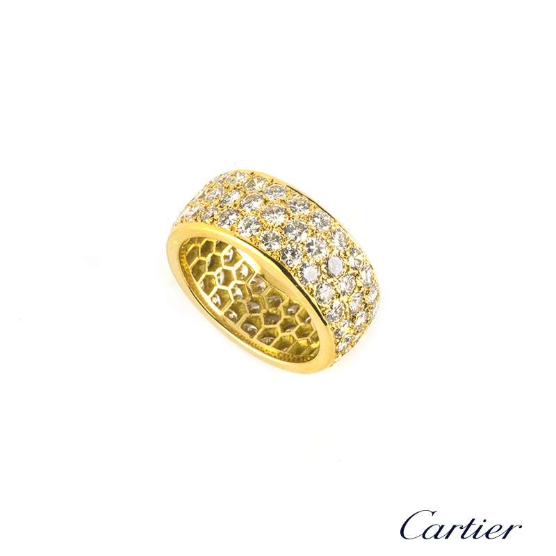 Cartier 18k Yellow Gold Diamond Set Full Eternity Ring | Rich Diamonds