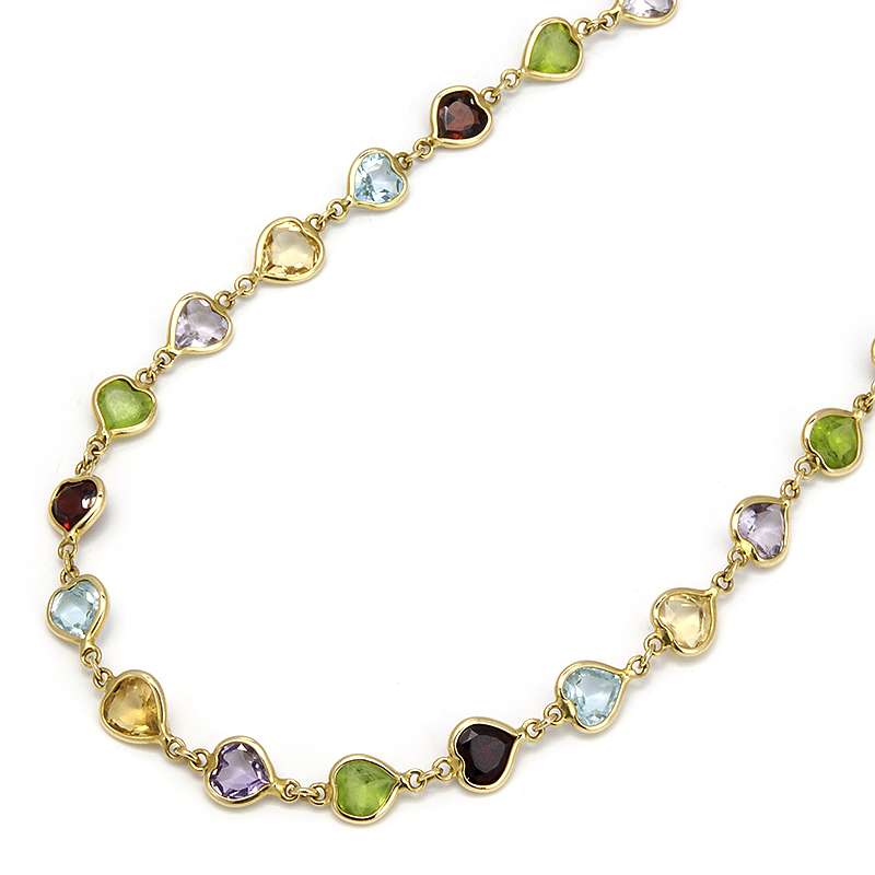 18k Yellow Gold Semi Precious Gemstone Necklace | Rich Diamonds