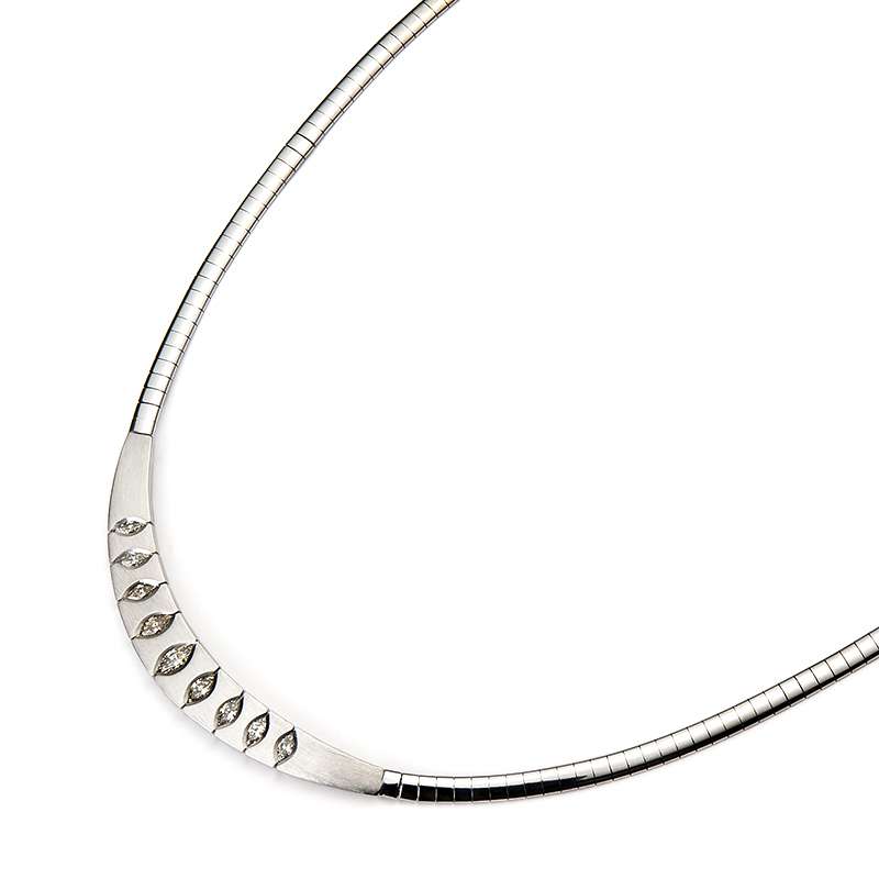 16-Inch 14K White Gold Omega Necklace