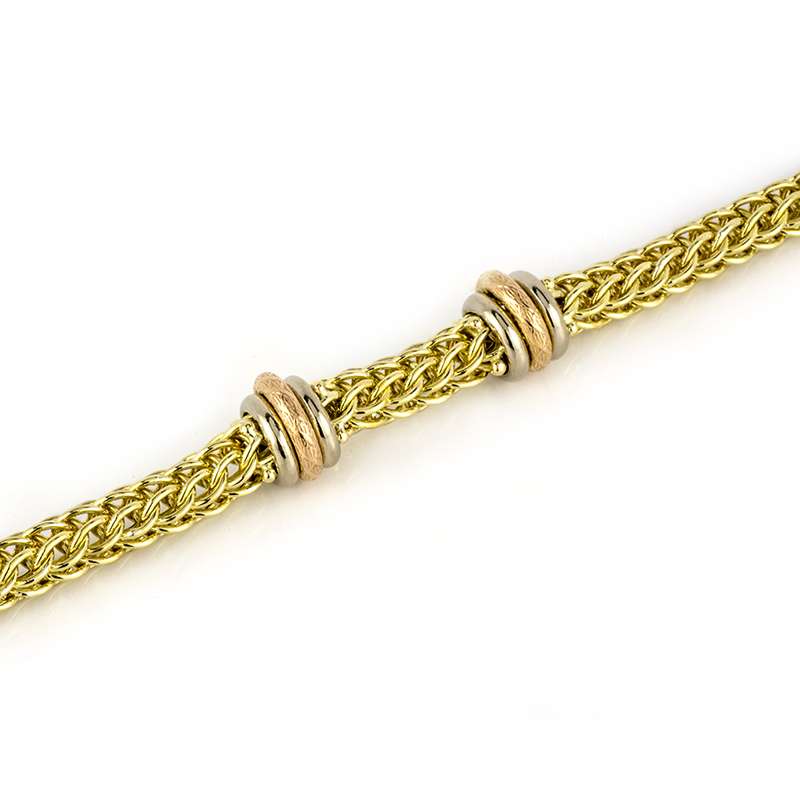 18k Yelow Gold Spiga Bracelet | Rich Diamonds