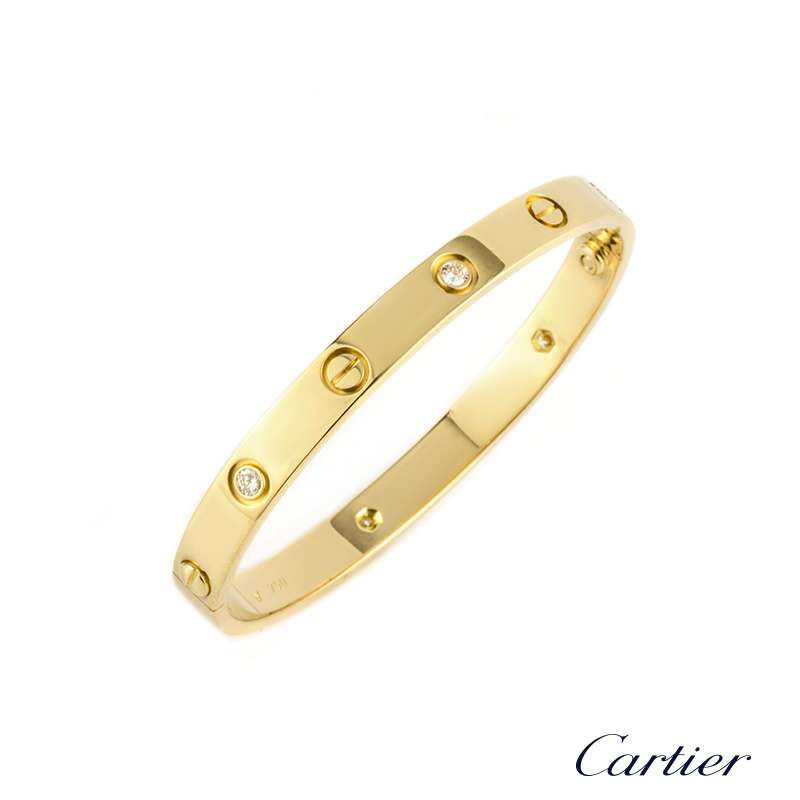 Cartier 18k Yellow Gold Half Diamond 