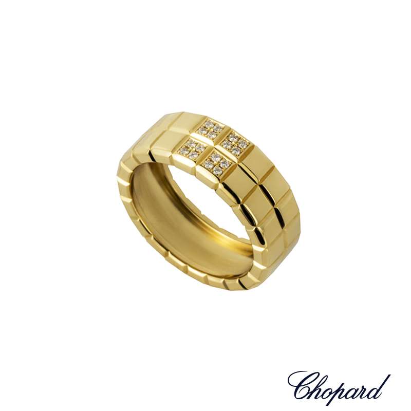 Size 9.75 Chopard Chopard 18K Yellow Gold Ice Cube Band width 4.5 mm 