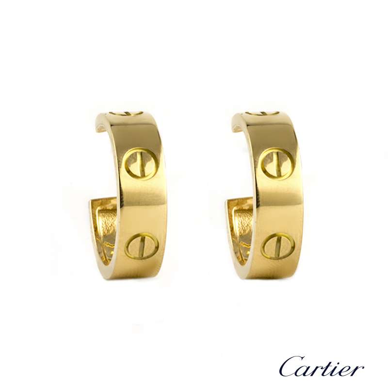 Cartier 18k Yellow Gold Love Earrings 