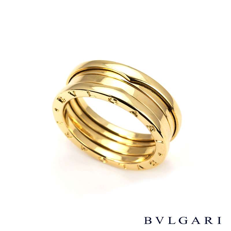 Bvlgari 18k Yellow Gold Ring Size 63 AN852260 Rich Diamonds