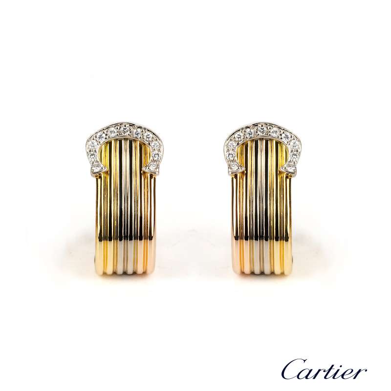 cartier 3 colour gold earrings